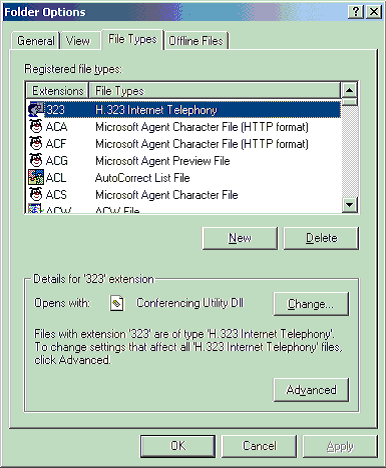 Screenshot of File Types