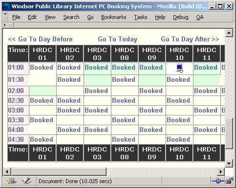 View of WIBS for Pre-booking